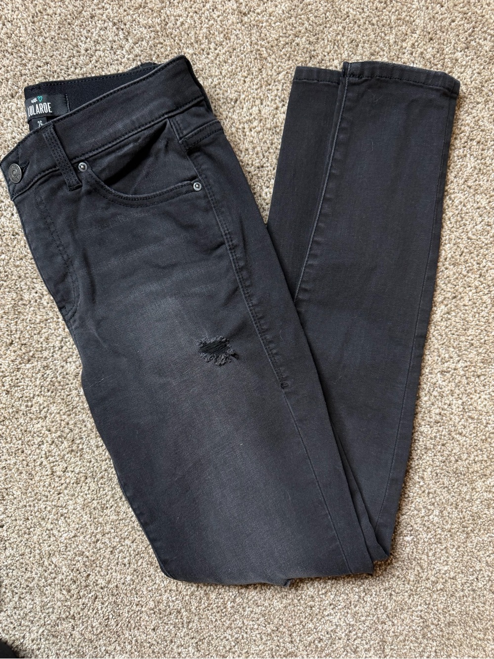 LuLaRoe Women's Black Skinny Jeans with Subtle Distress